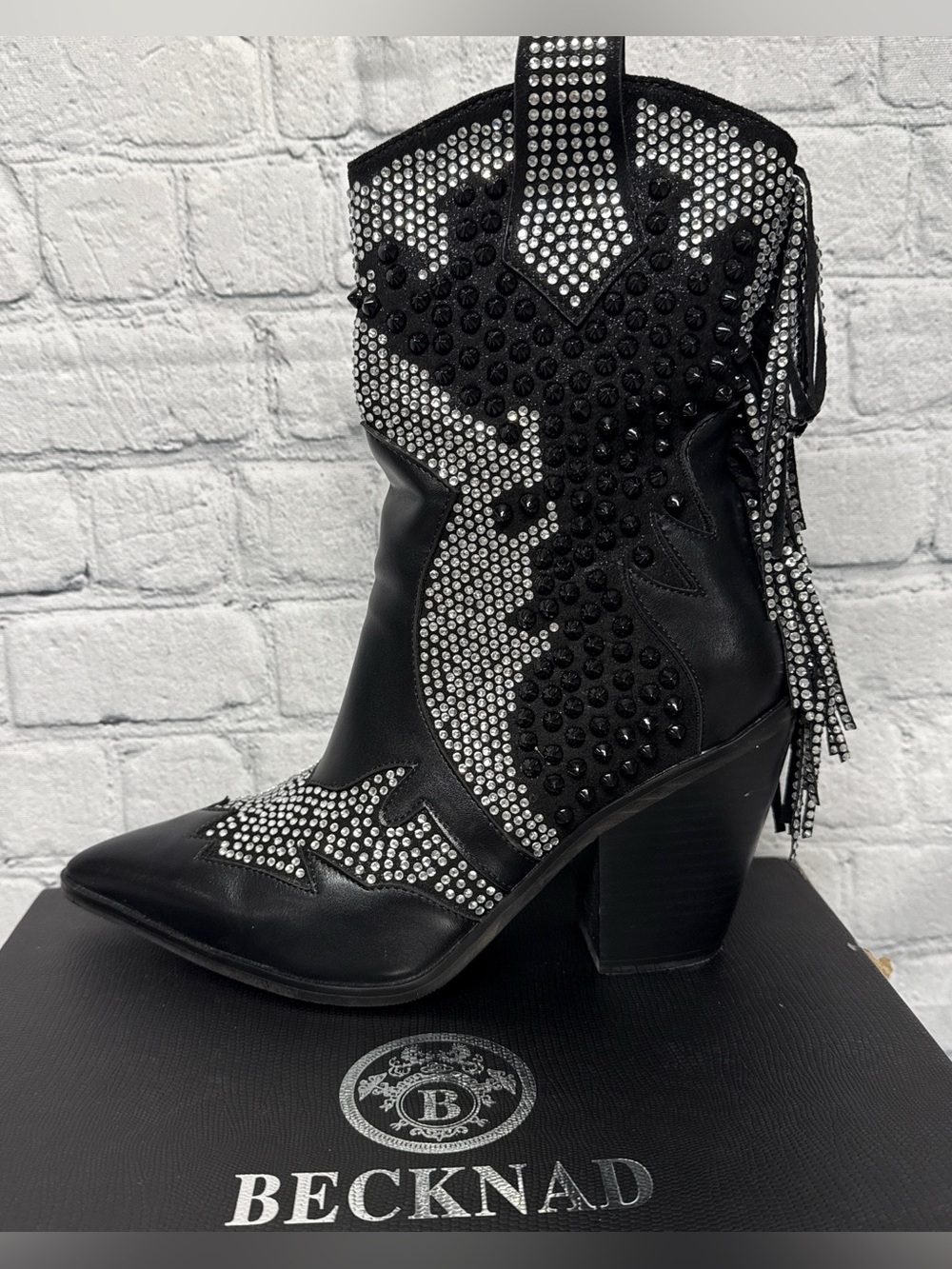 Becknad Rhinestone Cowboy Booties - Picture 5 of 9